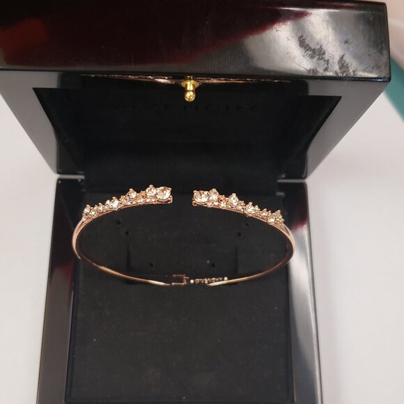 Givenchy, NWT, Rose gold, Rose CZ Adjustable bangle bracelet - Picture 1 of 12